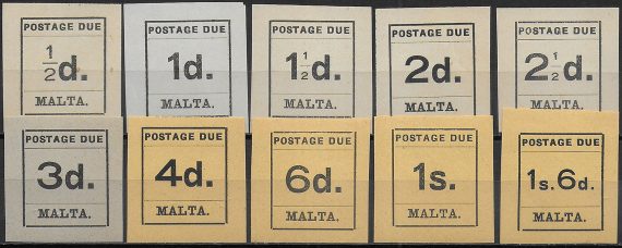 1925 Malta postage due 10v ND MNH SG n. D1/10