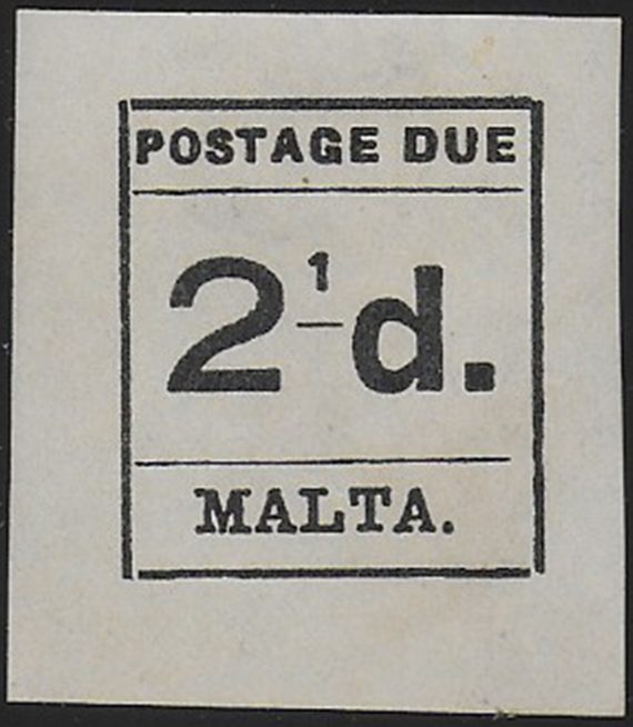 1925 Malta tax stanp 2½d, "2" omitted MNH SG n. D5a