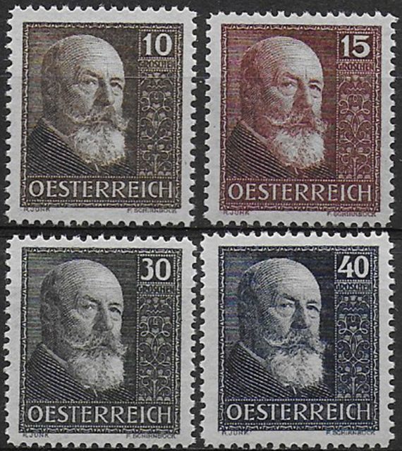 1928 Austria Hainisch 4v. MNH Unificato n. 374/77