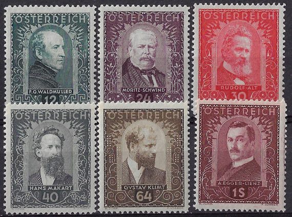 1932 Austria pittori 6v.  MNH Unificato n. 420/25