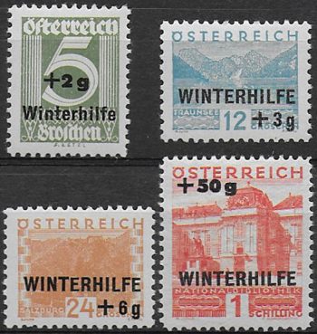 1933 Austria winter rescue 4v. MNH Unificato n. 437/40