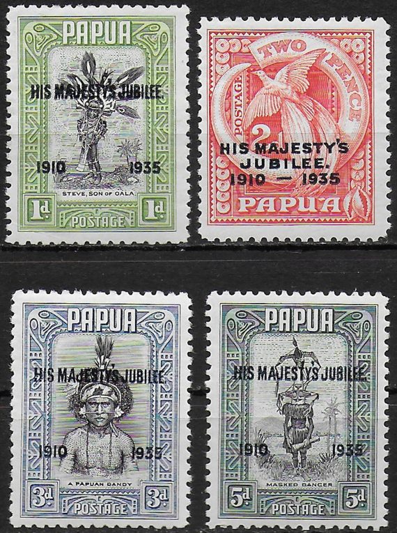 1935 Papua Silver Jubilee 4v. MNH SG n. 150/53