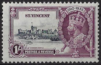 1935 St Vincent Silver Jubilee 1s variety MNH SG n. 145-I