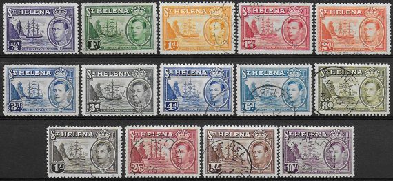 1938-44 St Helena cancelled 14v. MNH SG n. 131/40