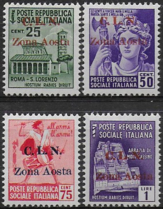 1944 Aosta CLN 4v MNH Sass n. 1/4