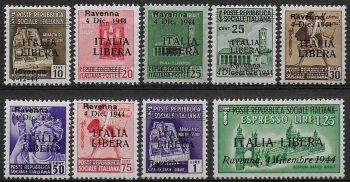 1945 Ravenna CLN 9v. MNH CEI 2005 n. 1/9