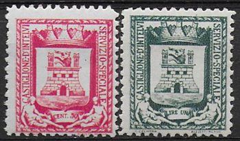 1945 Castiglione d'Intelvi colori diversi 2v. MNH Sass n. 16/17