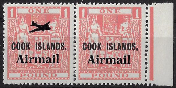 1966 Cook Islands Airmail variety MNH SG n. 193+193a