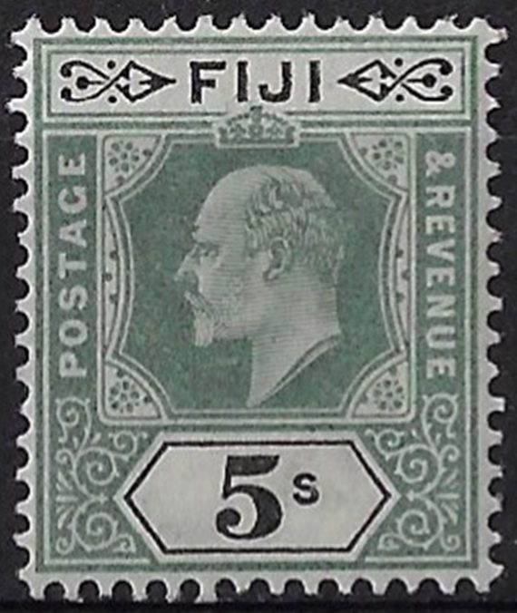 1903 Fiji Edoardo VII 5s. green and black MNH SG. n. 113