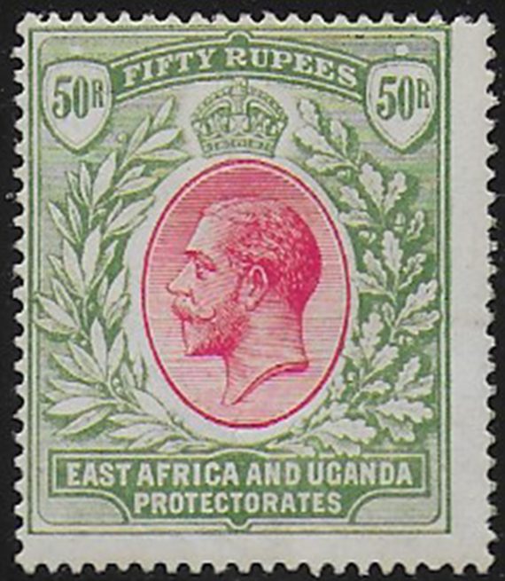 1912 East Africa Giorgio V 50r. rose/red green MH SG n. 61