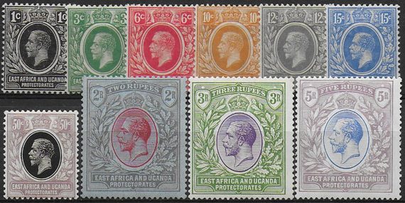 1921 East Africa 10v. MH SG n. 65/74