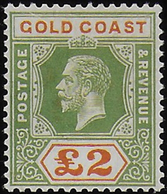 1921 Gold Coast Giorgio V £2 MLH/MNH SG n. 102