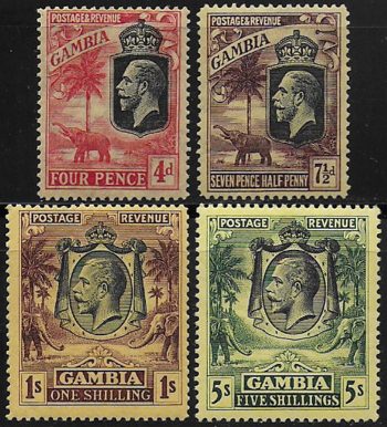 1922-29 Gambia George V 4v. MNH SG n. 118/21