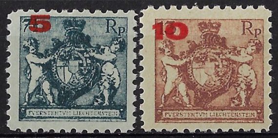 1924 Liechtenstein 2v. A MNH Unificato n. 61A/62A