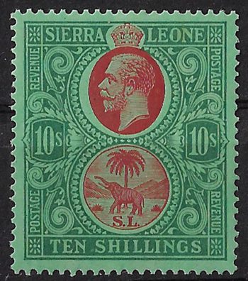 1927 Sierra Leone 10s. MNH SG n. 146