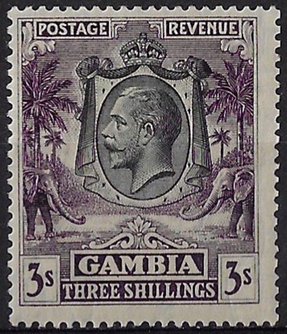 1928 Gambia Giorgio V 3s. slate-purple MNH SG n. 139