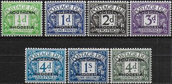 1951 Southern Rhodesia postage due stamps 7v. MNH SG n. D1/7