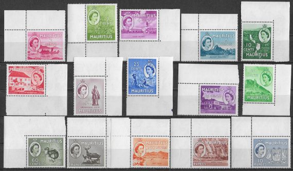 1953-58 Mauritius Elisabetta II 15v. af MNH SG n. 293/306