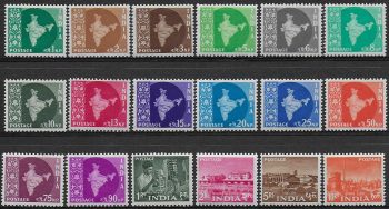 1958-63 India Five Year Plan 18v. MNH SG n. 399/416