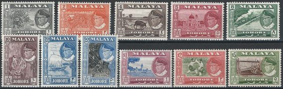 1960 Johore Sultano Ismail 11v. MNH SG n. 155/65