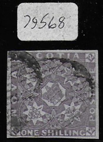 1851-60 Nuova Scotia 1s. cold violet cancelled SG n. 7