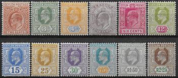 1904-05 Ceylon Edoardo VII 12v. MH SG n. 277/88