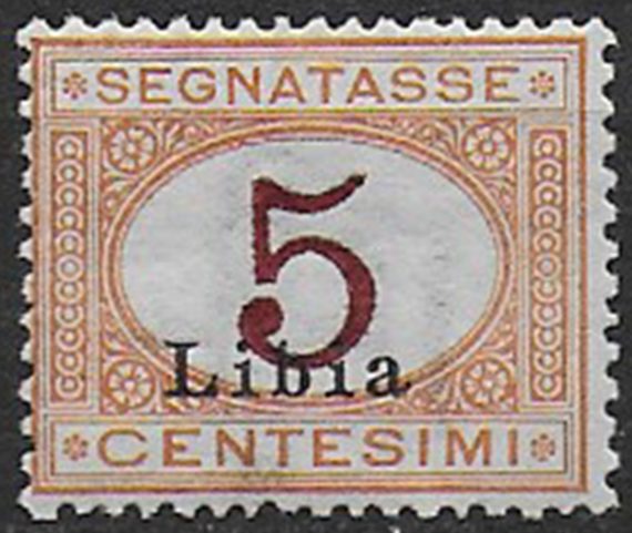 1915 Libia Segnatasse 5c. rosso bruno MNH Sassone n. 1A