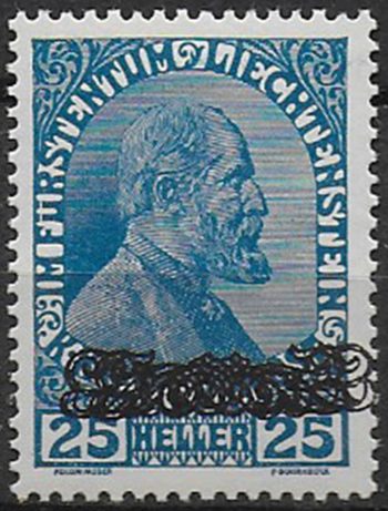 1920 Liechtenstein 25h azzurro MNH Unif n. 13a