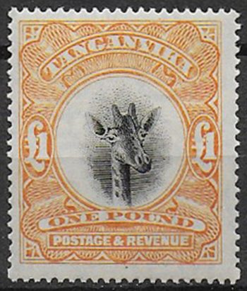 1923 Tanganyika 1£ MNH SG n. 88a