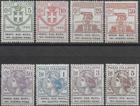 1924 Italia Parastatali Associazione Mutilati 8v. MNH Sassone n. 5/12