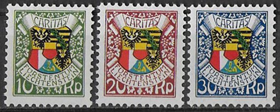 1927 Liechtenstein 3v. MNH Unificato n. 75/77