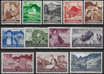 1937-38 Liechtenstein 12v. MNH Unif n. 141/52