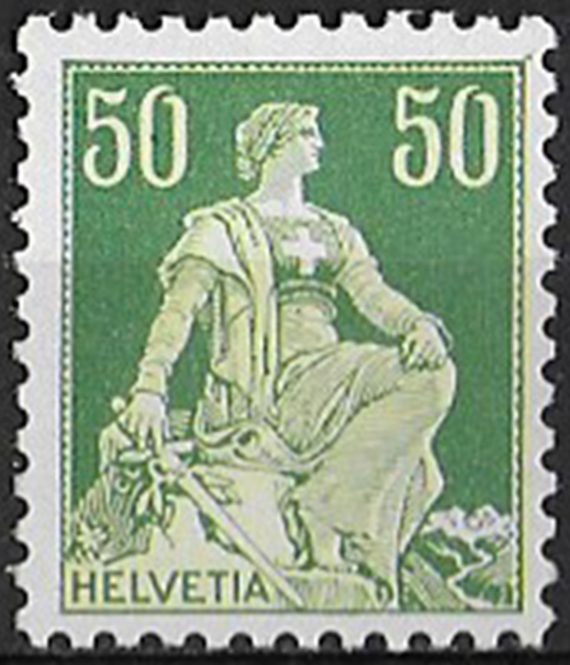 1940 Svizzera Helvetia 50c lucida MNH Unificato n. 124b