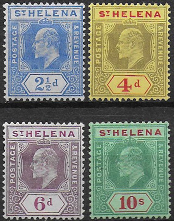 1908-11 St. Helena 4v. MH SG n. 64/70