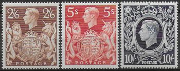1939 Gran Bretagna Giorgio VI 3v. MNH Unificato n. 224/26
