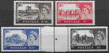 1958 Gran Bretagna Castles 4v. DLR printing MNH Unificato n. 283A/86A