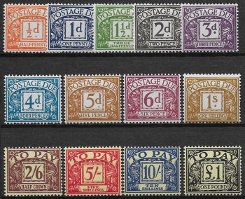 1959-63 Great Britain postage due 13v. MNH Unificato n. 53/65