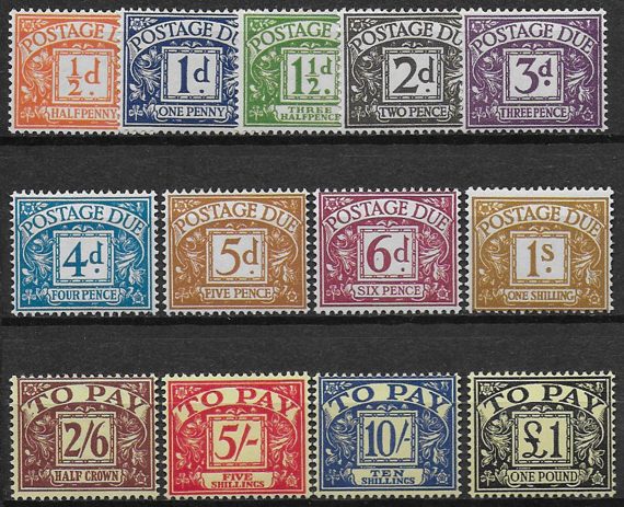1959-63 Gran Bretagna Postage Due 13v. MNH Unif n. 53/65