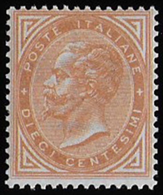 1863 Italia VE II 10c. rossastro Londra MNH Sassone n. L17b