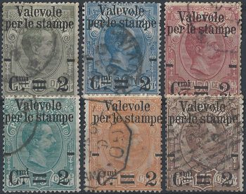 1890 Italia Valevole per Stampe cancelled Sass n. 50/55