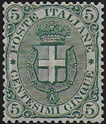 1891 Italia Umberto I 5c. stemma bc MNH Sassone n. 59