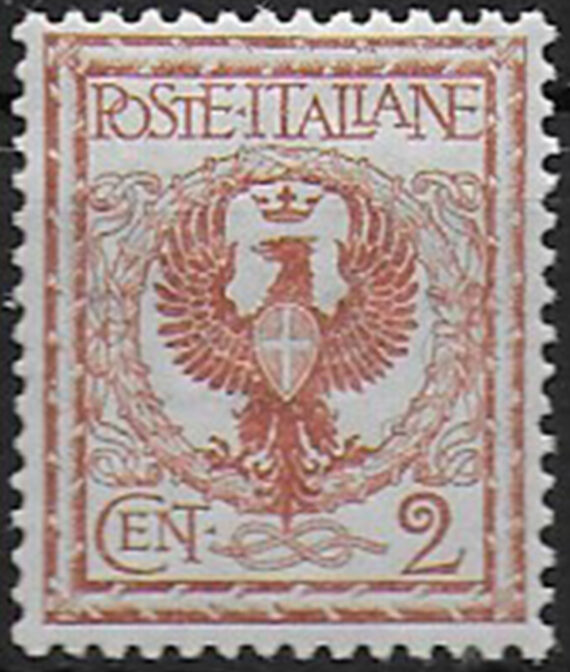 1901 Italia VE III 2c. red brown aquila bc MNH Sassone n. 69