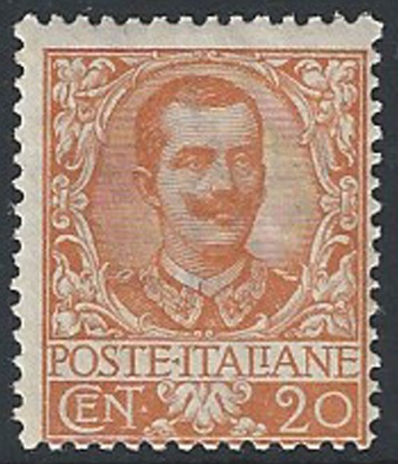 1901 Italia VE III 20c. arancio mc MNH Sassone n. 72