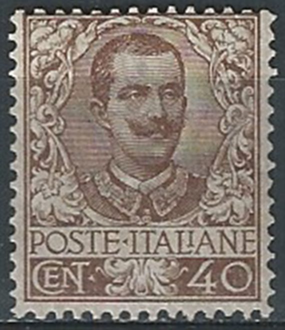 1901 Italia VE III 40c. bruno MNH Sassone n. 74