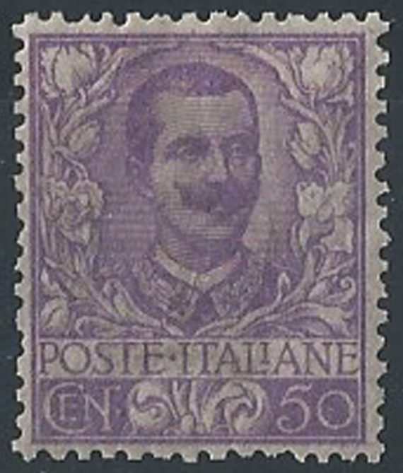 1901 Italia VE III 50c. malva bc MNH Sassone n. 76