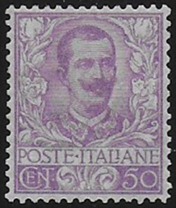 1901 Italia VE III 50c. malva sup MNH Sassone n. 76