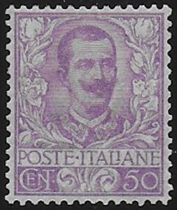 1901 Italia VE III 50c. malva sup MNH Sassone n. 76