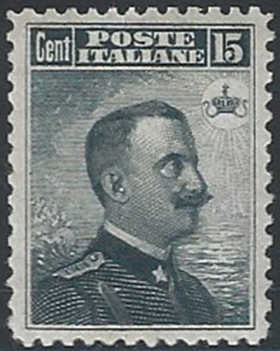 1906 Italia VE III 15c. grigio nero bc MNH Sassone n. 80