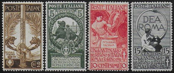 1911 Italia Unità d'Italia 4v. bc MNH Sassone n. 92/95
