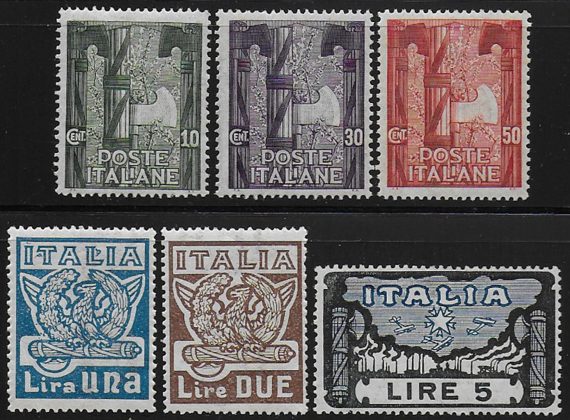 1923 Italia Marcia su Roma 6v. bc MNH Sassone n. 141/46